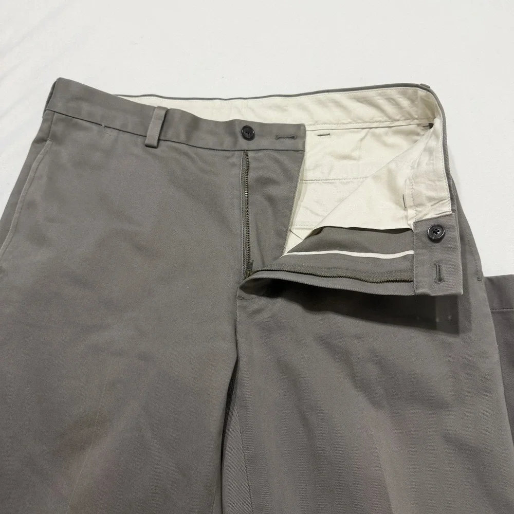 Brooks Brothers Advantage Chino Clark Pants Brown Flat Front Mens